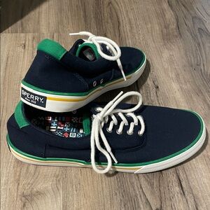 Sperry Navy and Green Casual Sneakers EUC